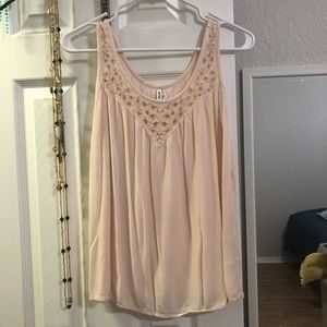 muted cream flowy tank top